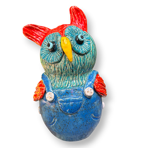 Bo Thompson 9" Owl in Overalls Figural Jug DP6361
